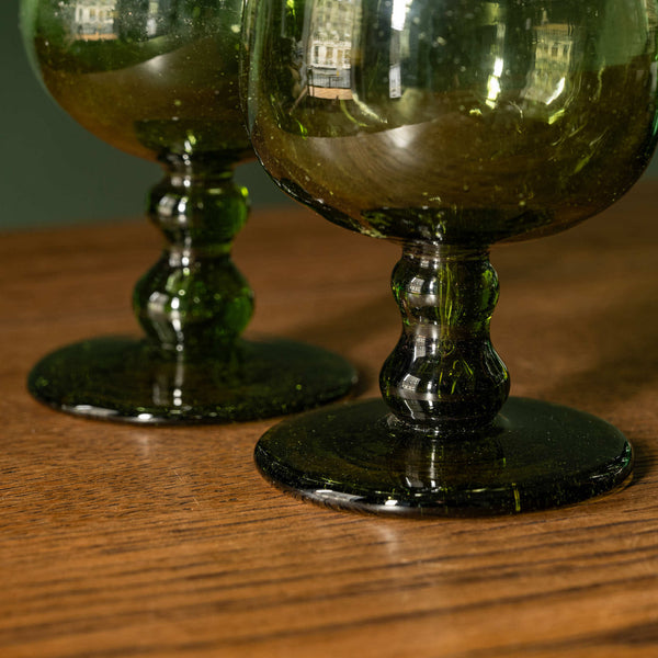White Wine Glass Vert Fumé - La Soufflerie - Hand blown glass