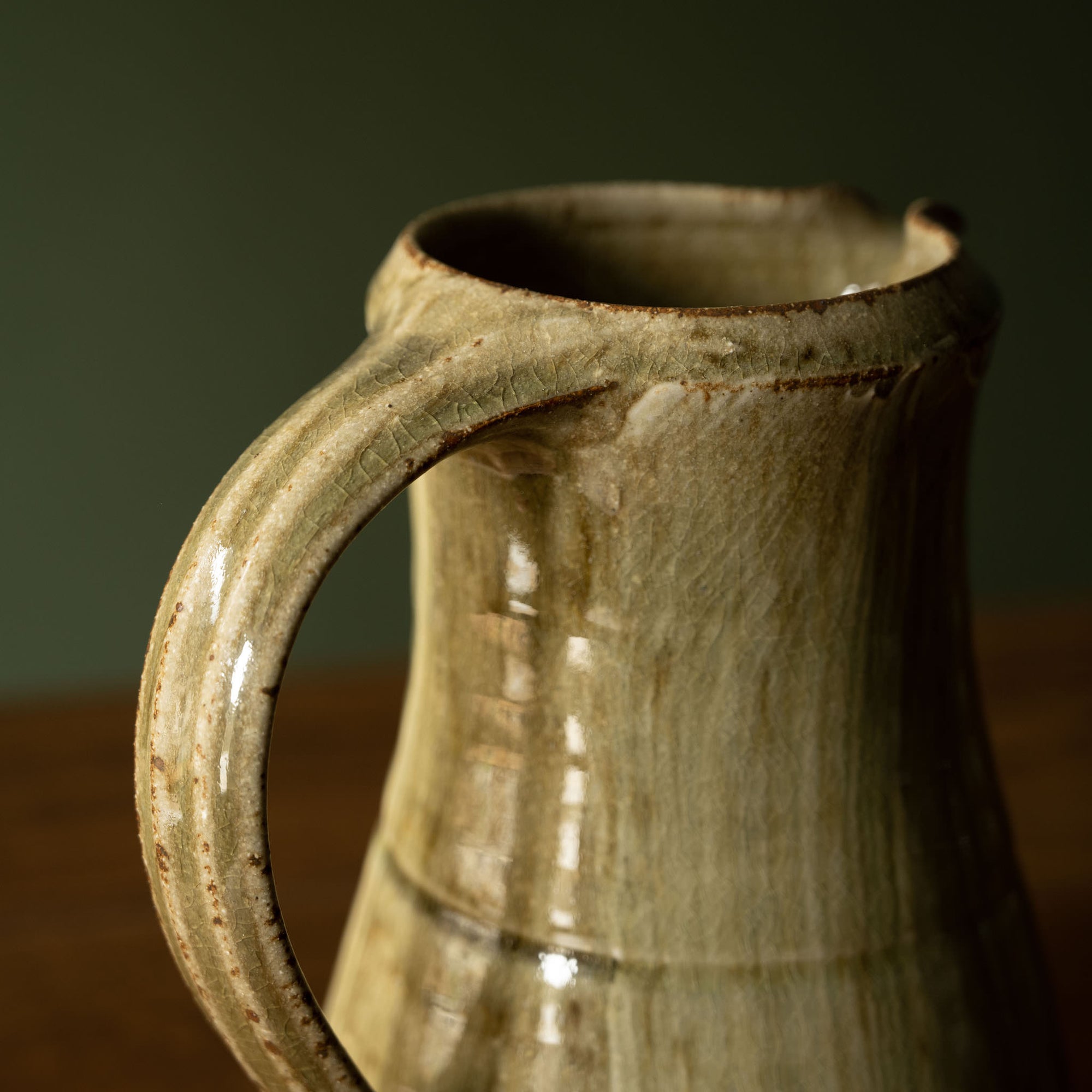 Leach Pottery Ash Medium Jug Handle close up