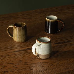 Leach Pottery Espresso Mugs in Ash, Dolomite & Tenmoku Glazes