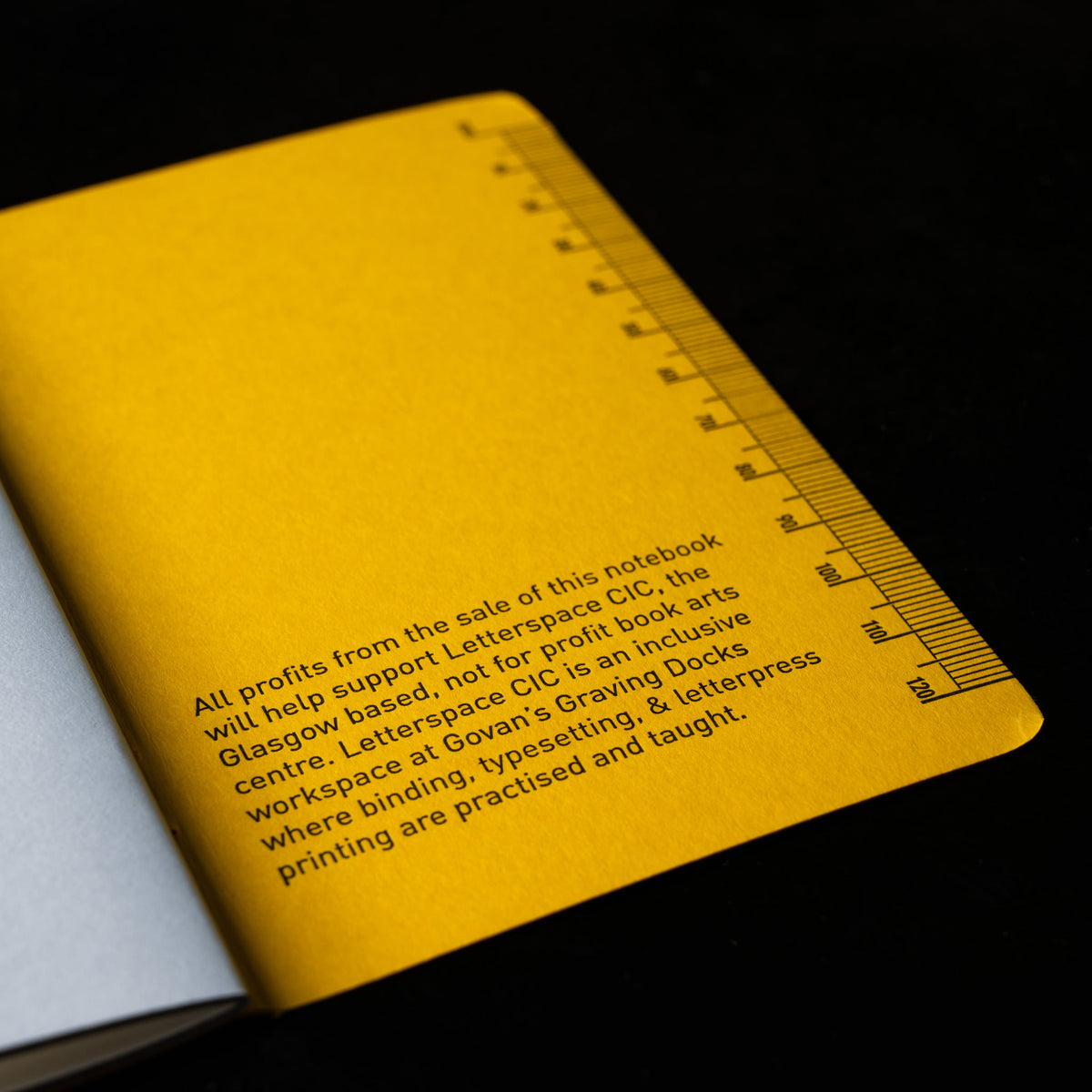 Inside of back cover of Letterpress pocket notebook