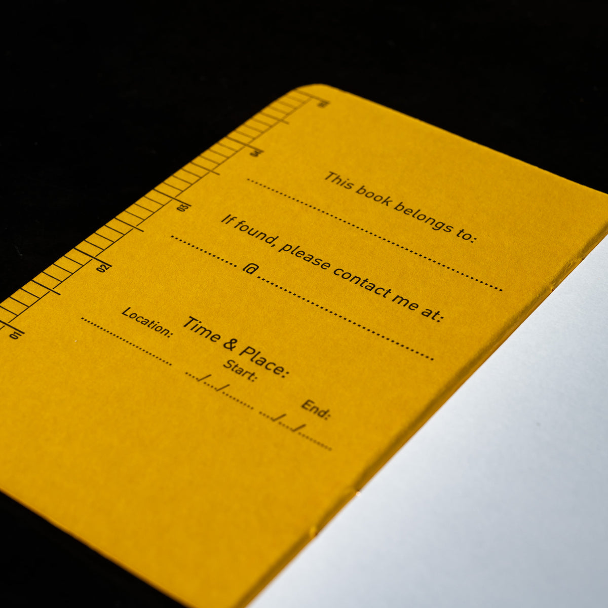 Inside front cover of Letterpress Pocket Notebook  