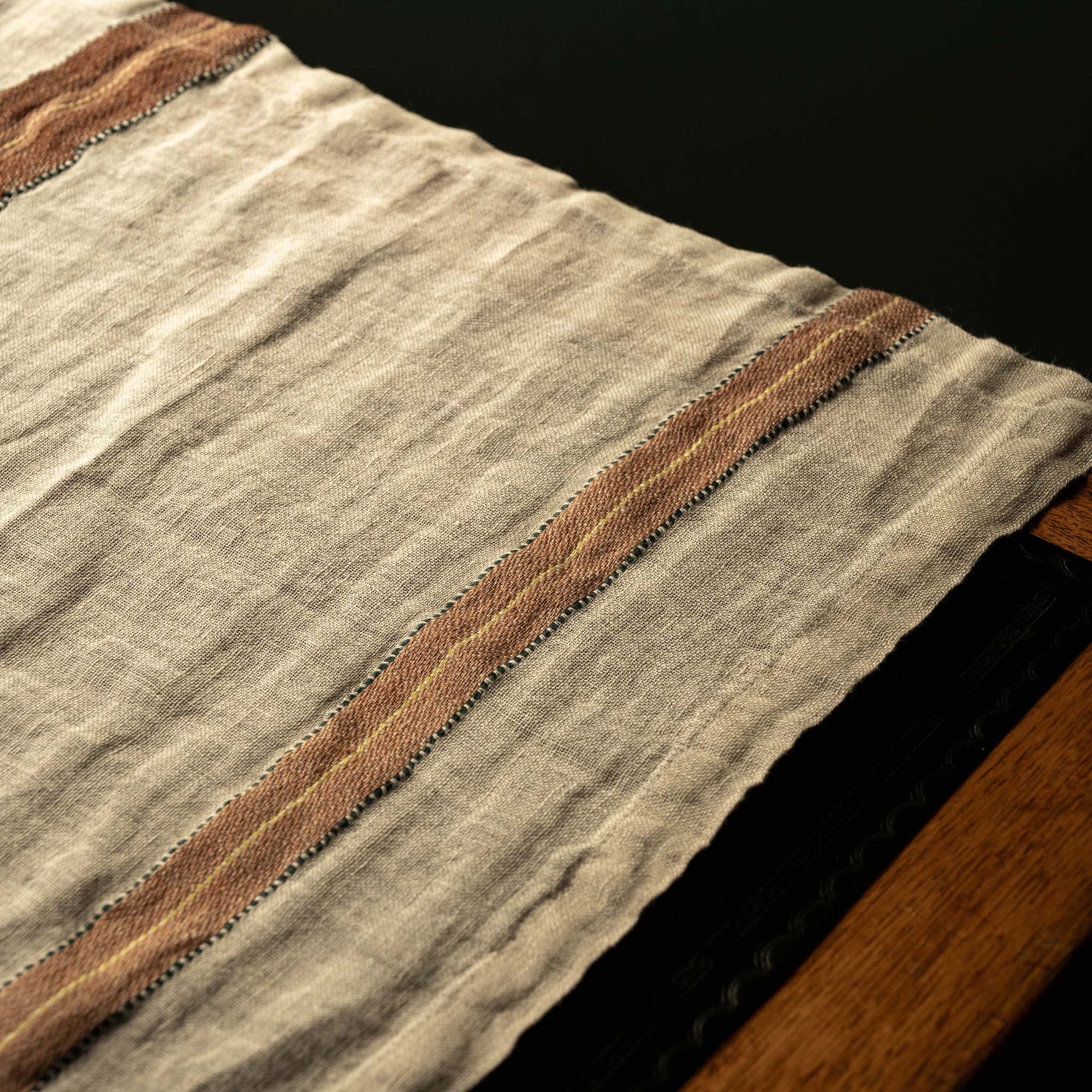 Libeco Banks Linen Napkin stripe detail