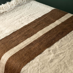Libeco Belgian Linen Table Throw thicker stripes detail