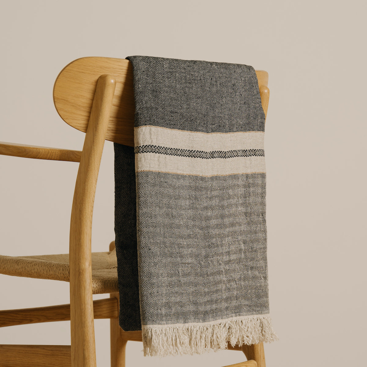Libeco Belgian Towel in Tack Stripe colourway 