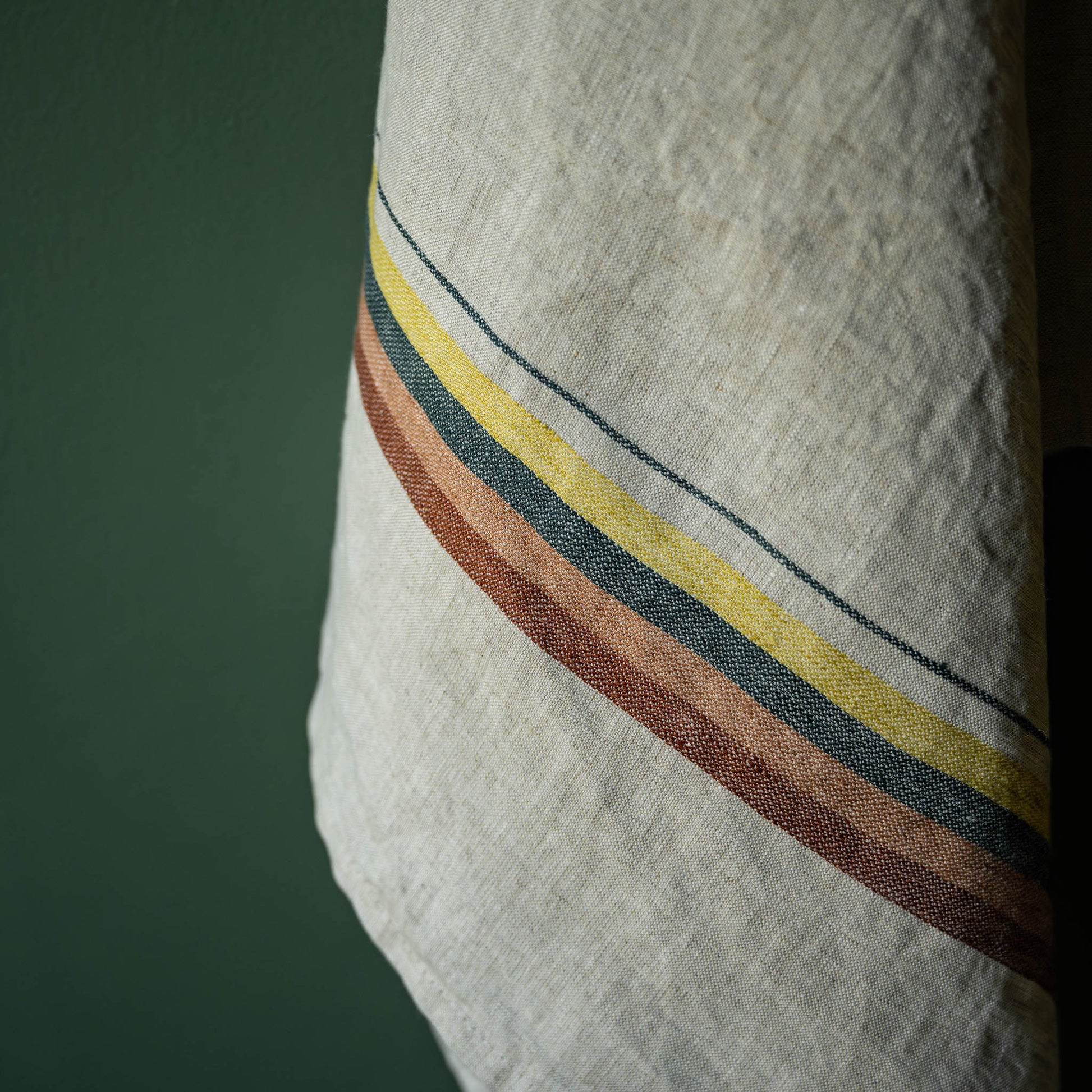 Libeco Linen Lucerne Stripe Dock Tea Towel Stripes and Colour detail