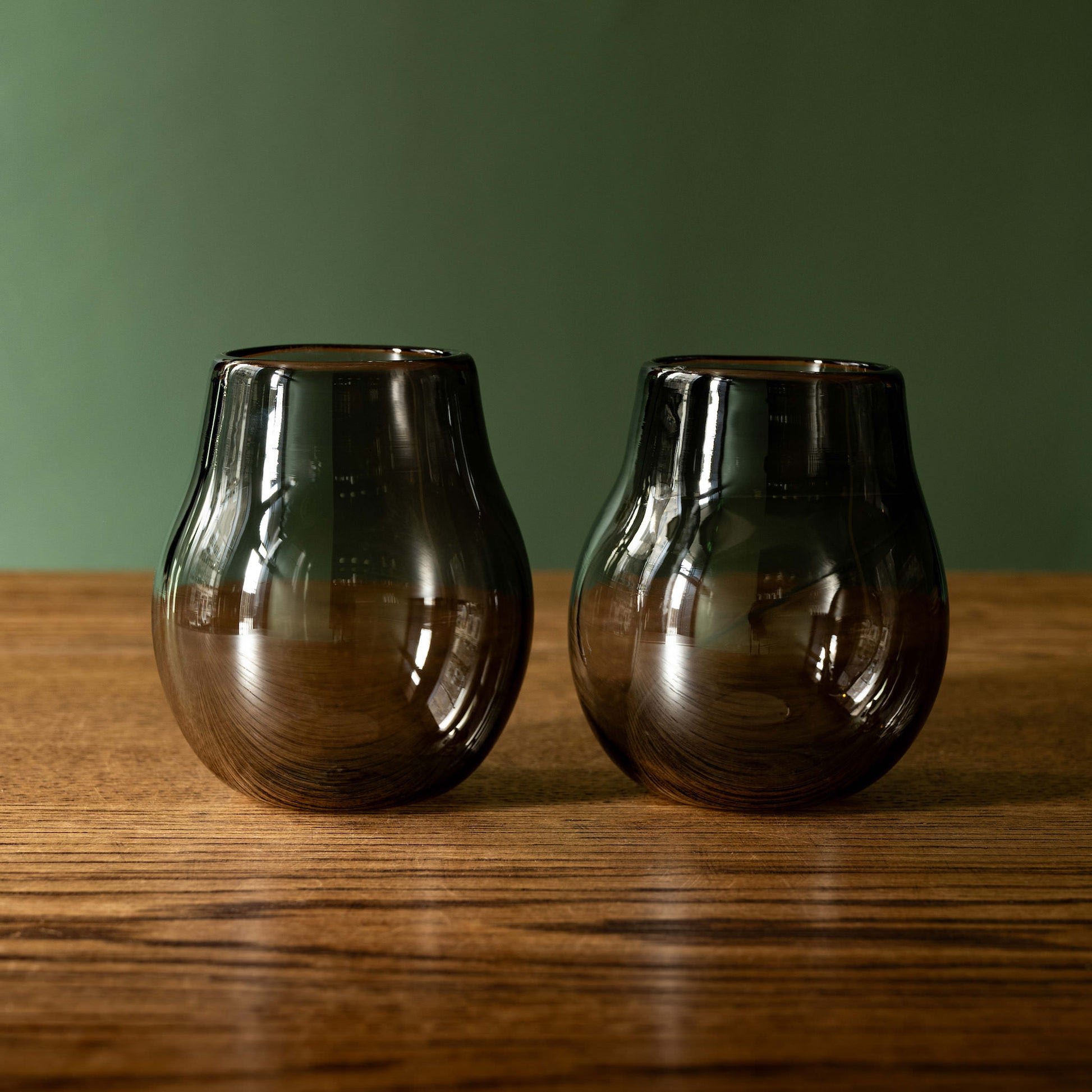 Pair of Louisa Raven Grey Glass Tumblers