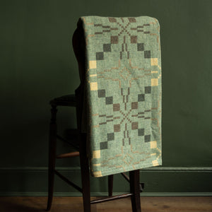 Melin Tregwynt Mint Vintage Star Welsh Double Cloth Blanket