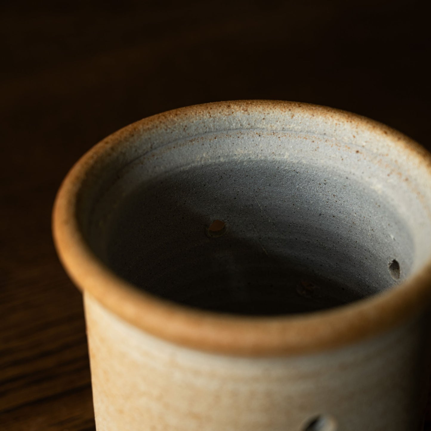 Inside of Muchelney Pottery Stoneware Garlic Pot