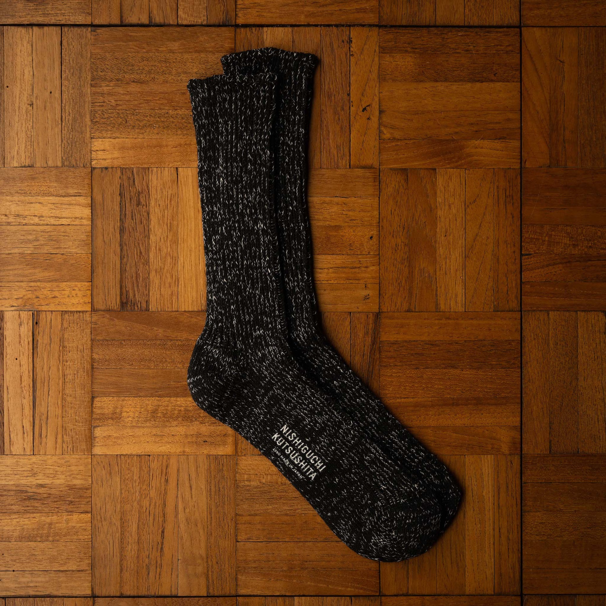 Nishiguchi Kutsushita Black Hemp & Cotton Socks