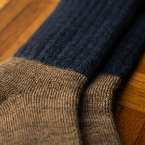 Colour & yarn detail for Nishiguchi Kutsushita Navy Mohair & Wool socks