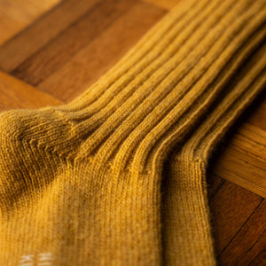 Colour & yarn detail for Apple Soda Nishiguchi Kutsushita Wool Ribbed Socks