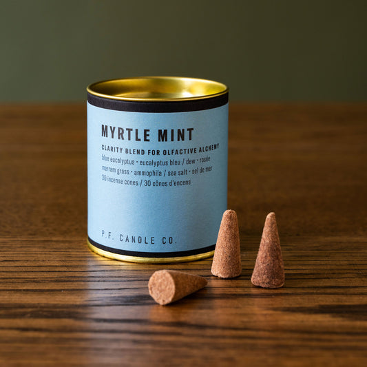 Myrtle Mint PF Candle Co incense cones. 