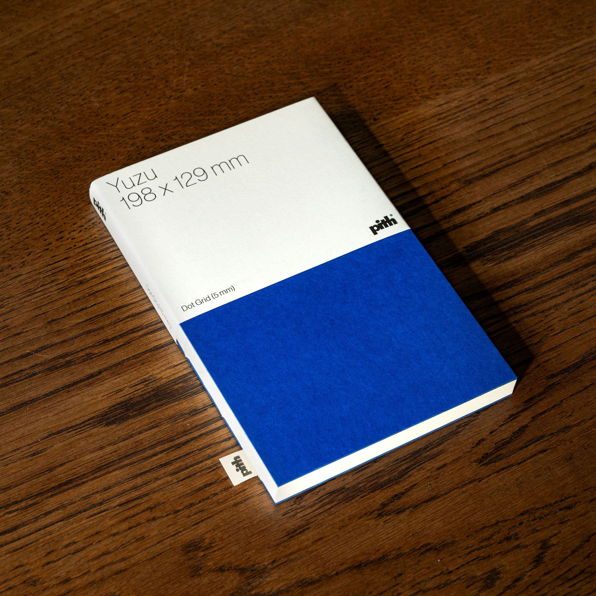Pith Supply Blue Yuzu Notebook with dot grid paper.