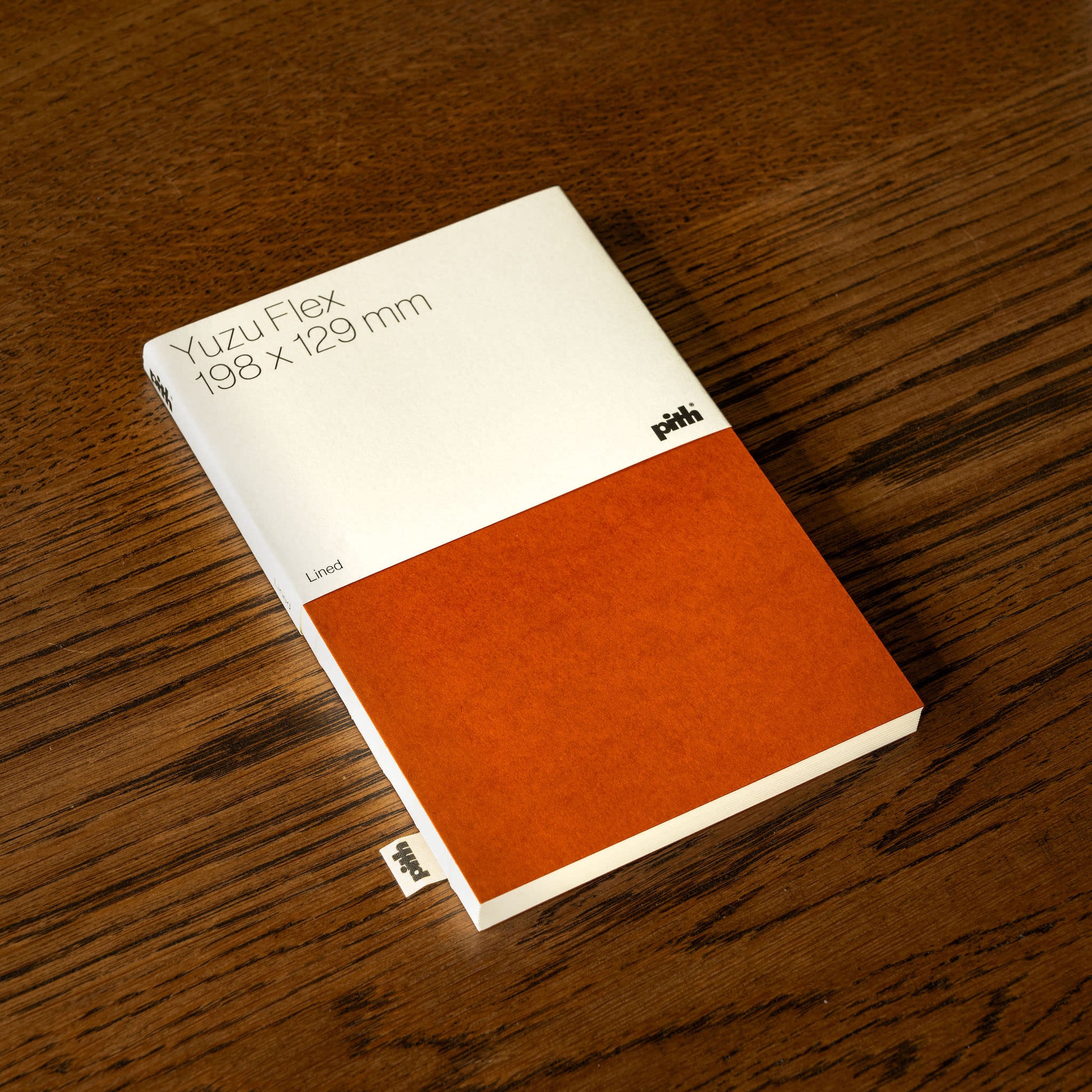 Pith Supply Terracotta Yuzu Notebook with lined paper.