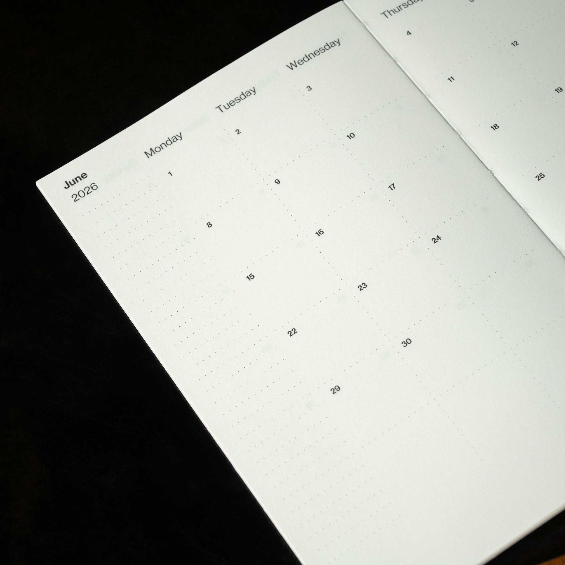 Yuzu Planner Calendar pages showing monthly overview 