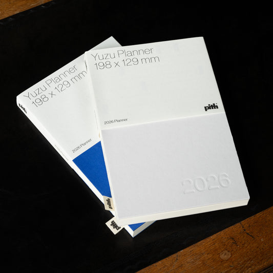 Pithh Yuzu 2026 Planners in chalk and blue 
