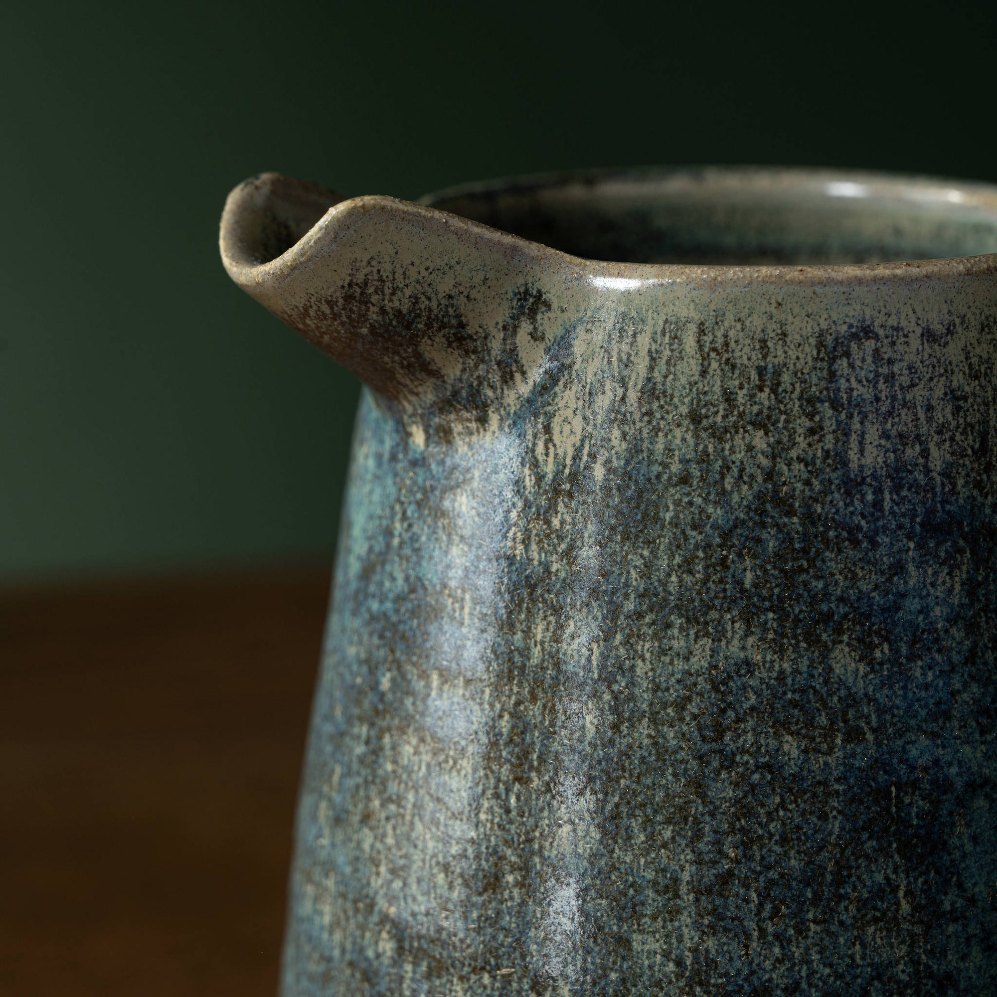 Pottery West Stoneware Jug Spout in Nori glaze