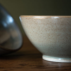 Pottery West Stoneware Cereal Bowl Olive Glaze Detail
