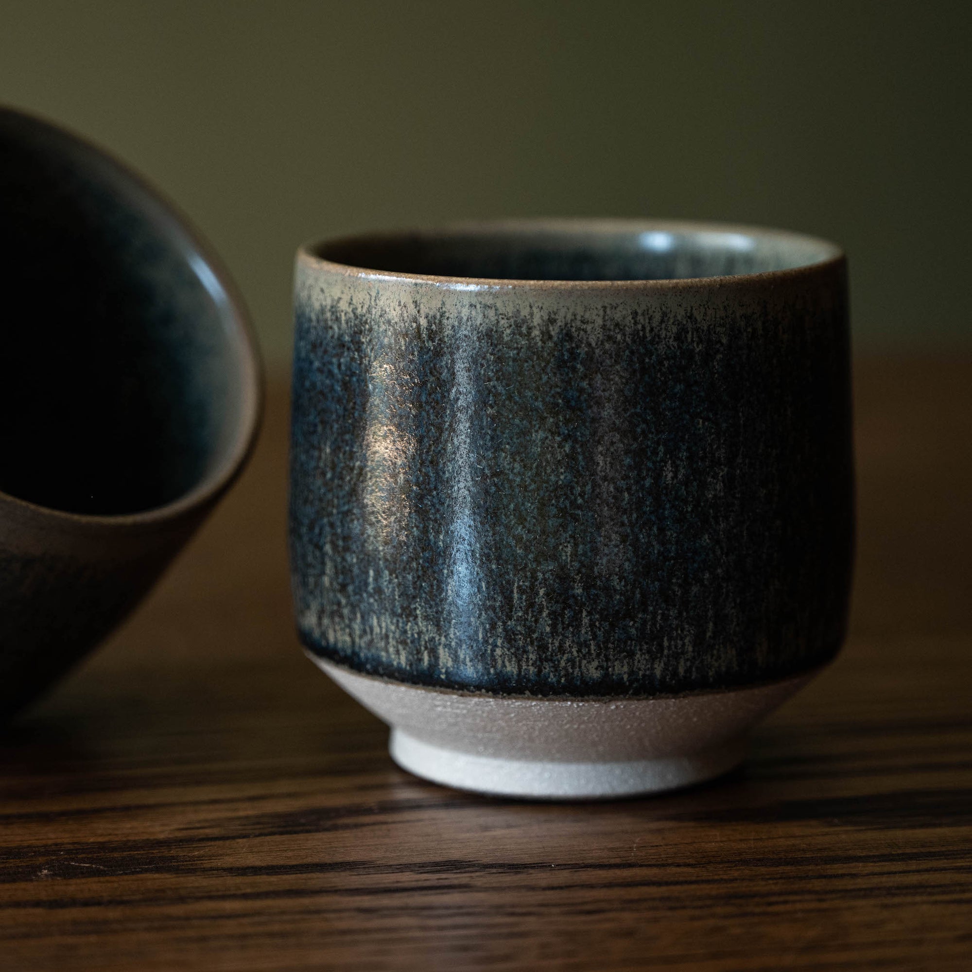 Pottery West Stoneware Cup Nori Glaze Detail