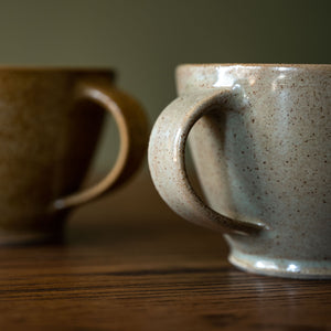 Pottery West Olive Glaze Stoneware Curved Mug Handle