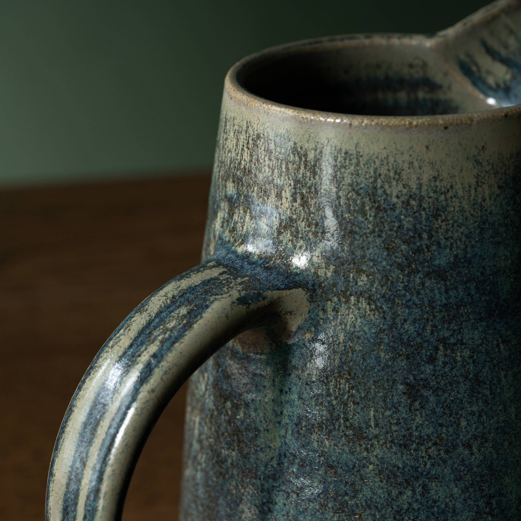 Pottery West Stoneware Jug handle in Nori glaze 