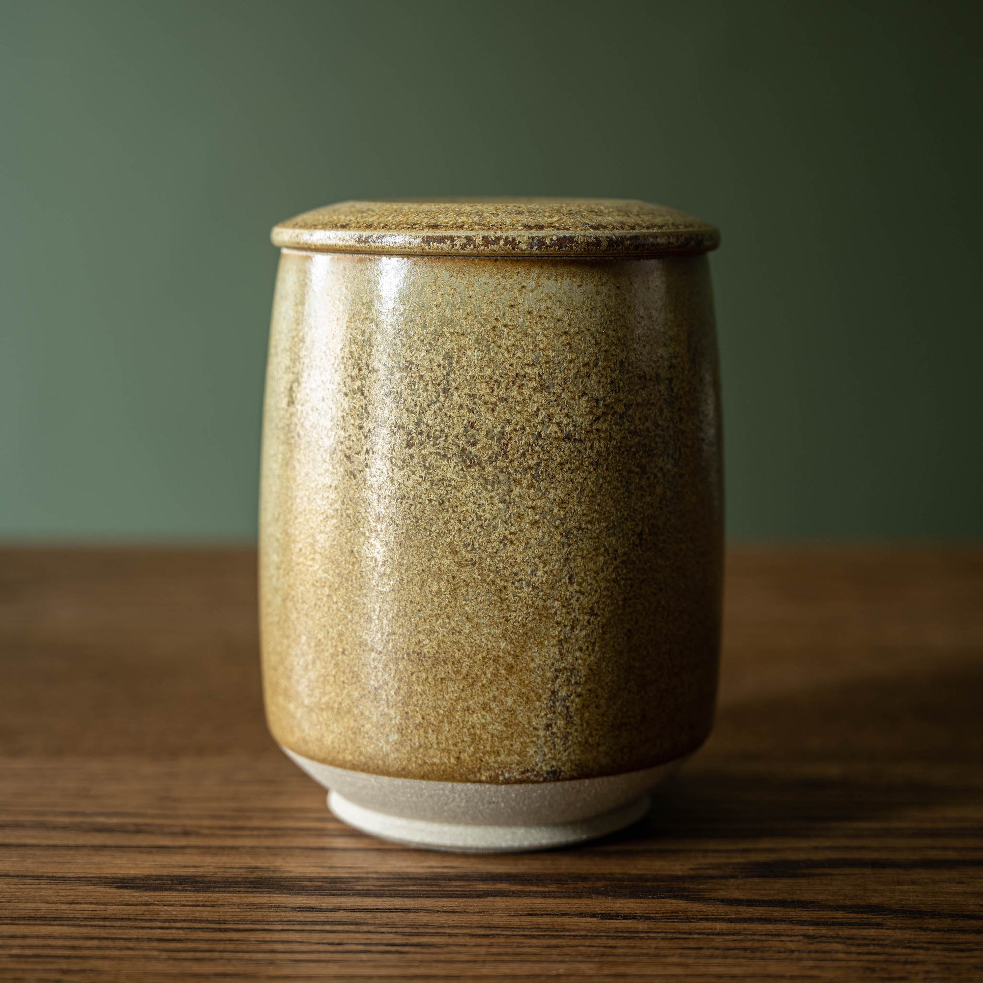 Pottery West Stoneware Lidded Jar in Ochre Glaze