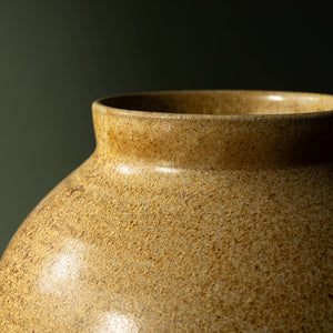 Pottery West Stoneware Rounded Vase rim in Ochre glaze