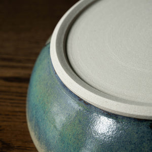 Pottery West Stoneware Serving Bowl base in Nori glaze