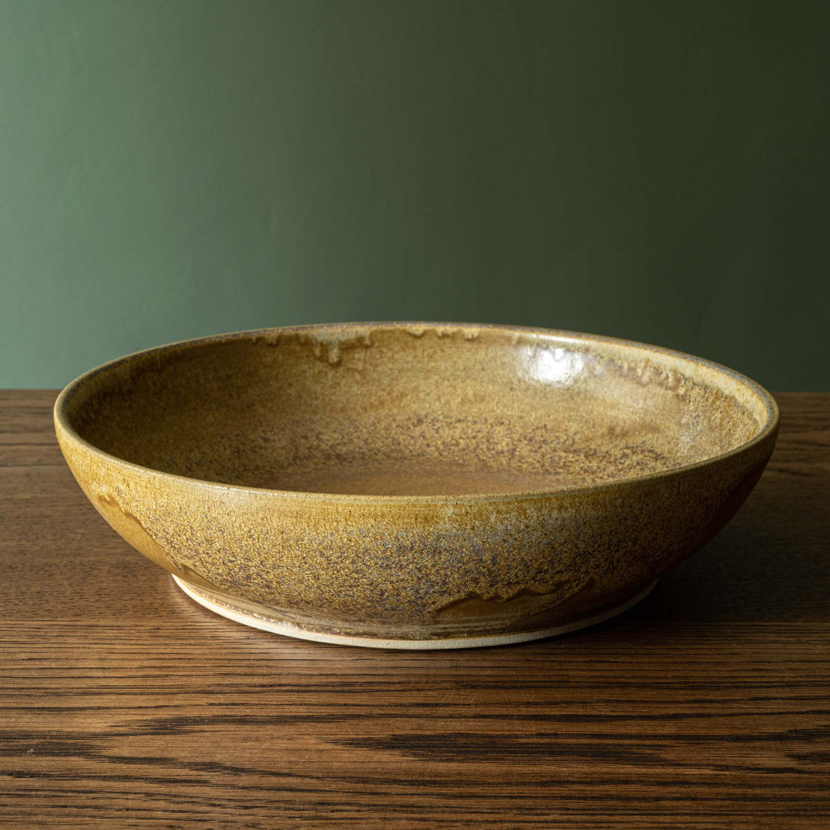 Pottery West Stoneware Serving Bowl In Ochre Glaze