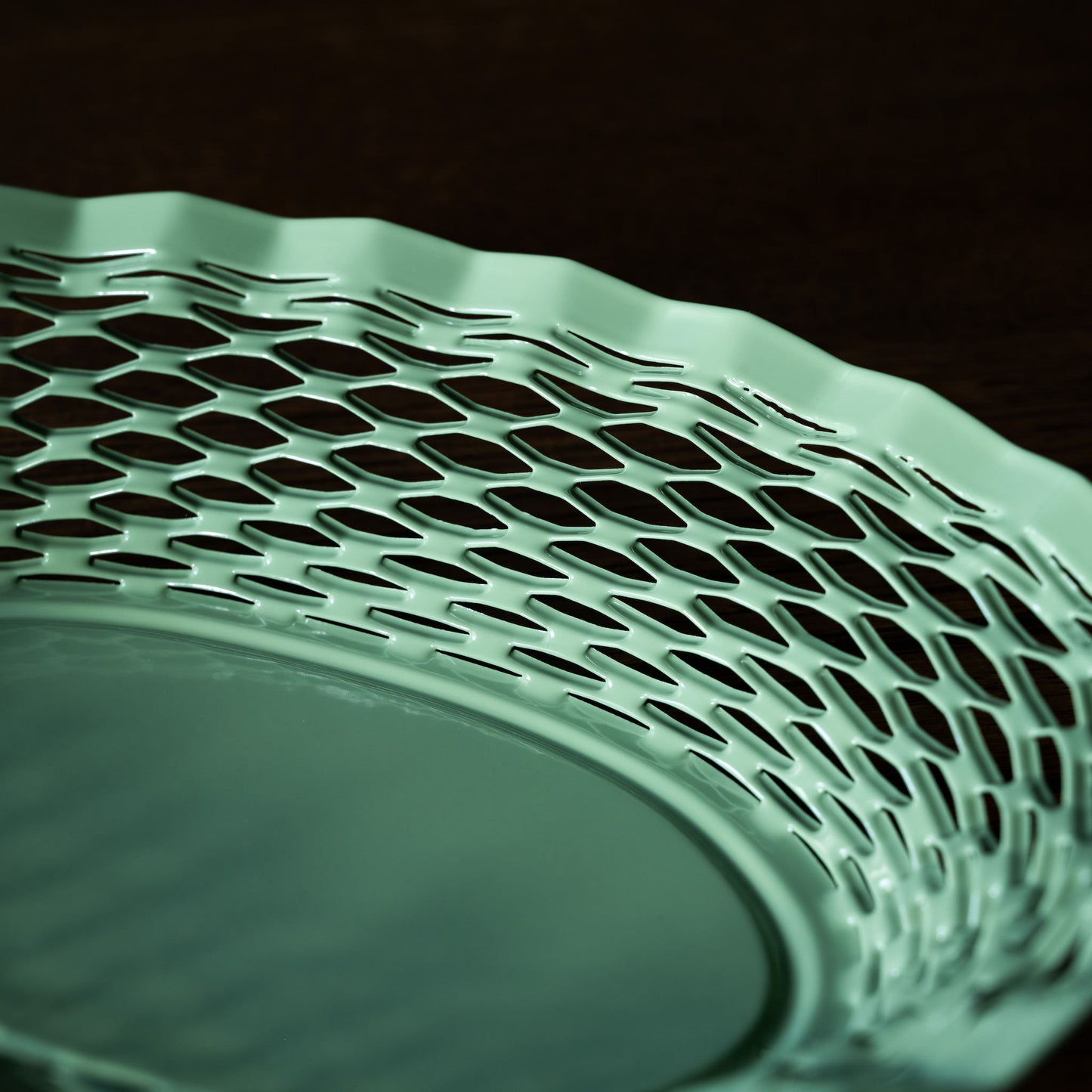 Pastel green steel bread basket sides and base