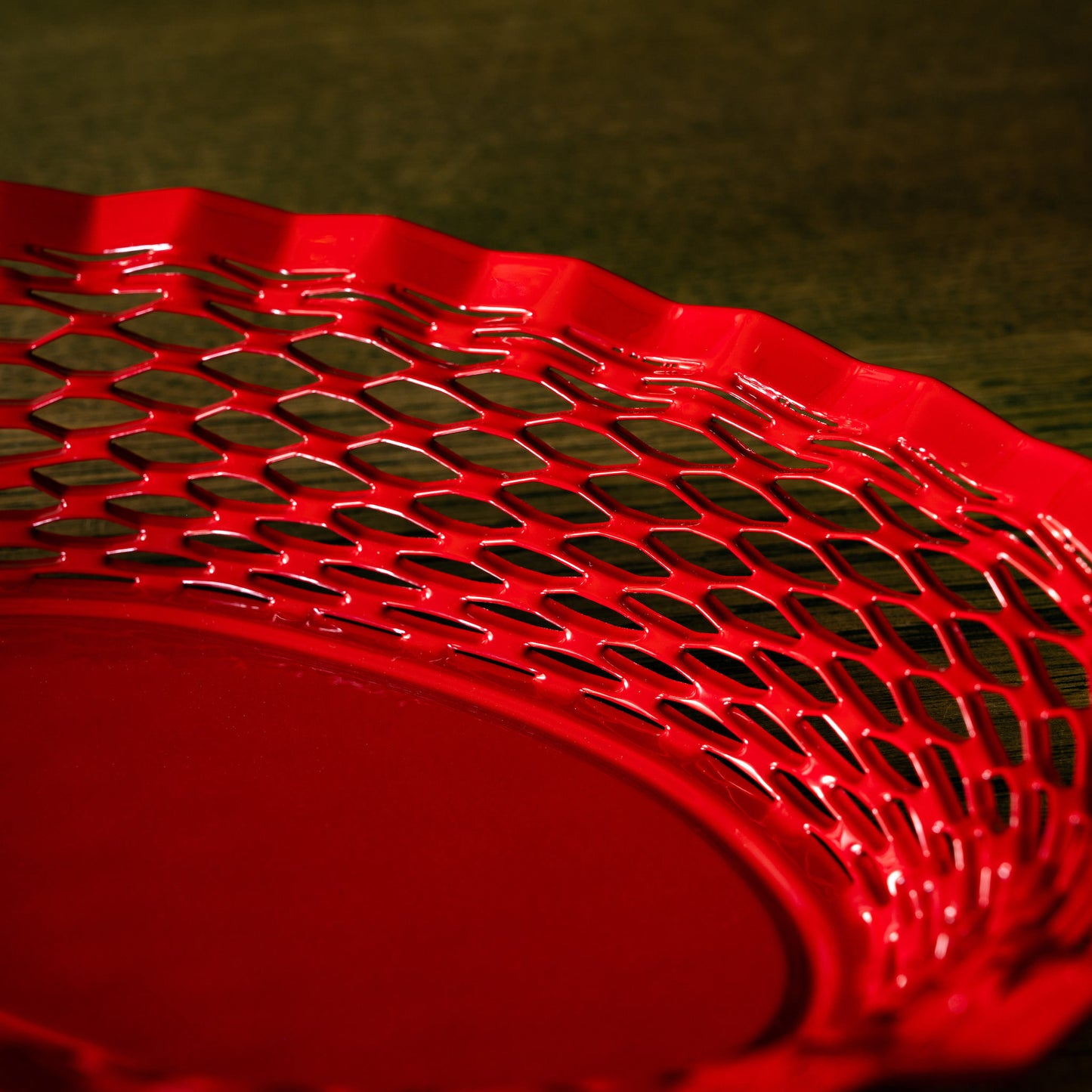 Red steel bread basket sides and base