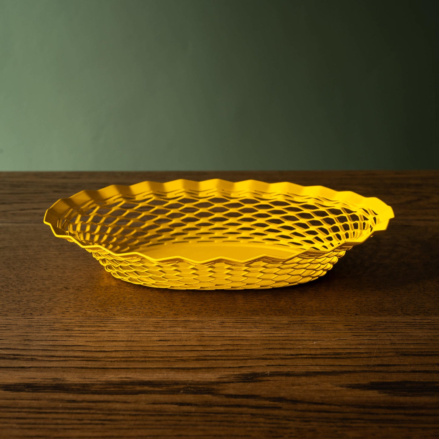 Yellow stainless steel bread basket