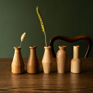 Selwyn House Mini Wooden Vases in selection of shapes and woods
