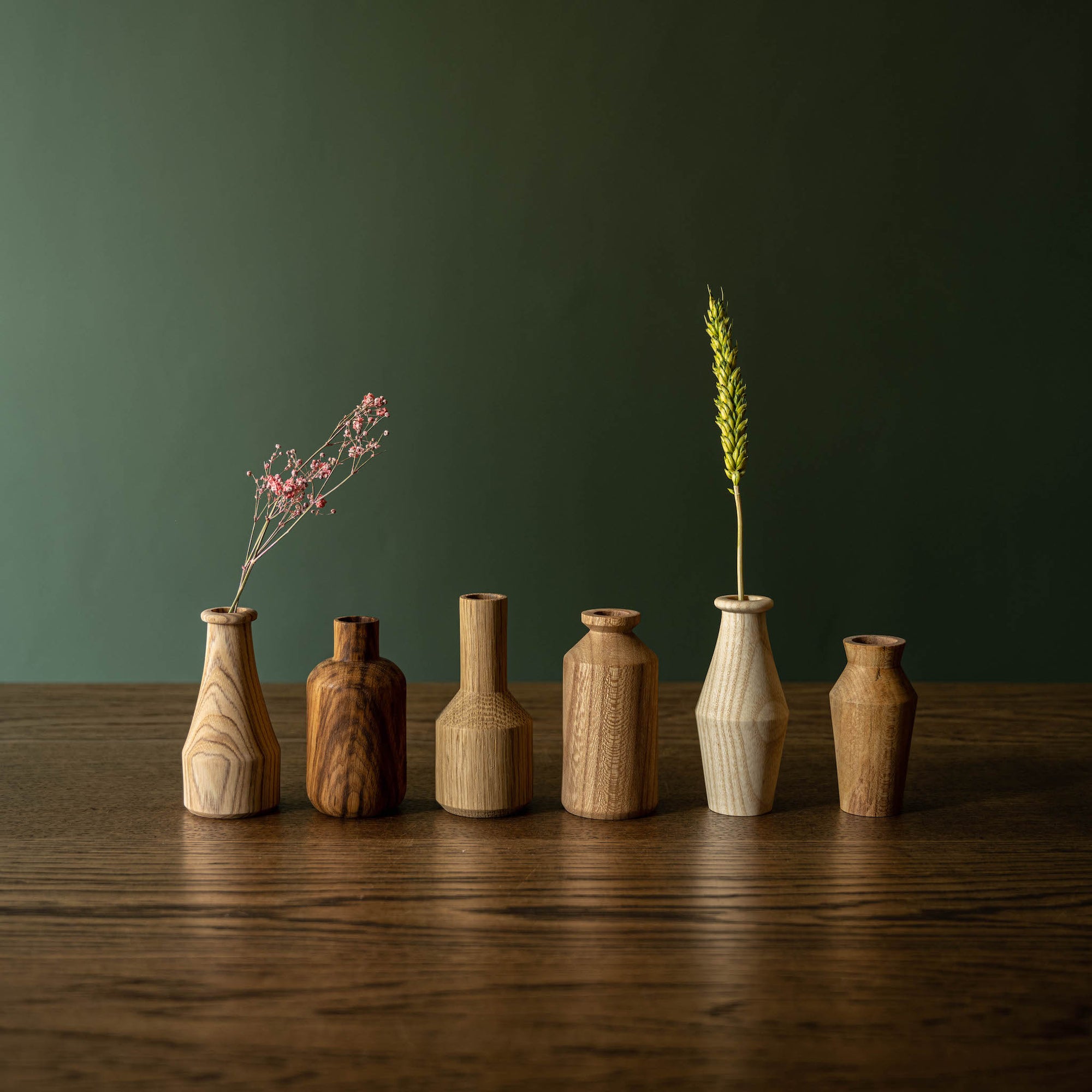 Selwyn House Mini Wooden Vases in varied shapes & mixed woods