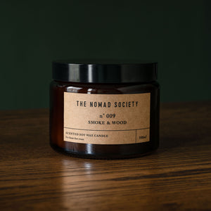 The Nomad Society Large Smoke & Wood scented candle