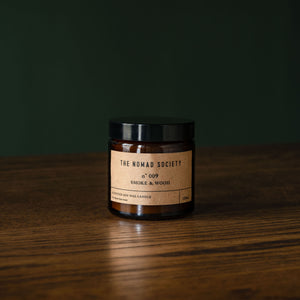 The Nomad Society small Smoke & Wood scented candle