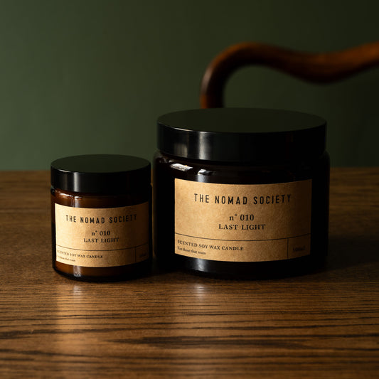 The Nomad Society Large & Small Last Light scented candles