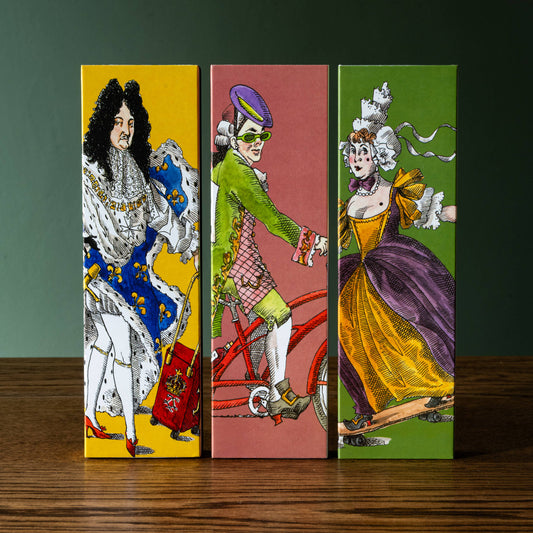 Trudon Ernesto scented matches in  decorative boxes with vintage-style illustrations. 