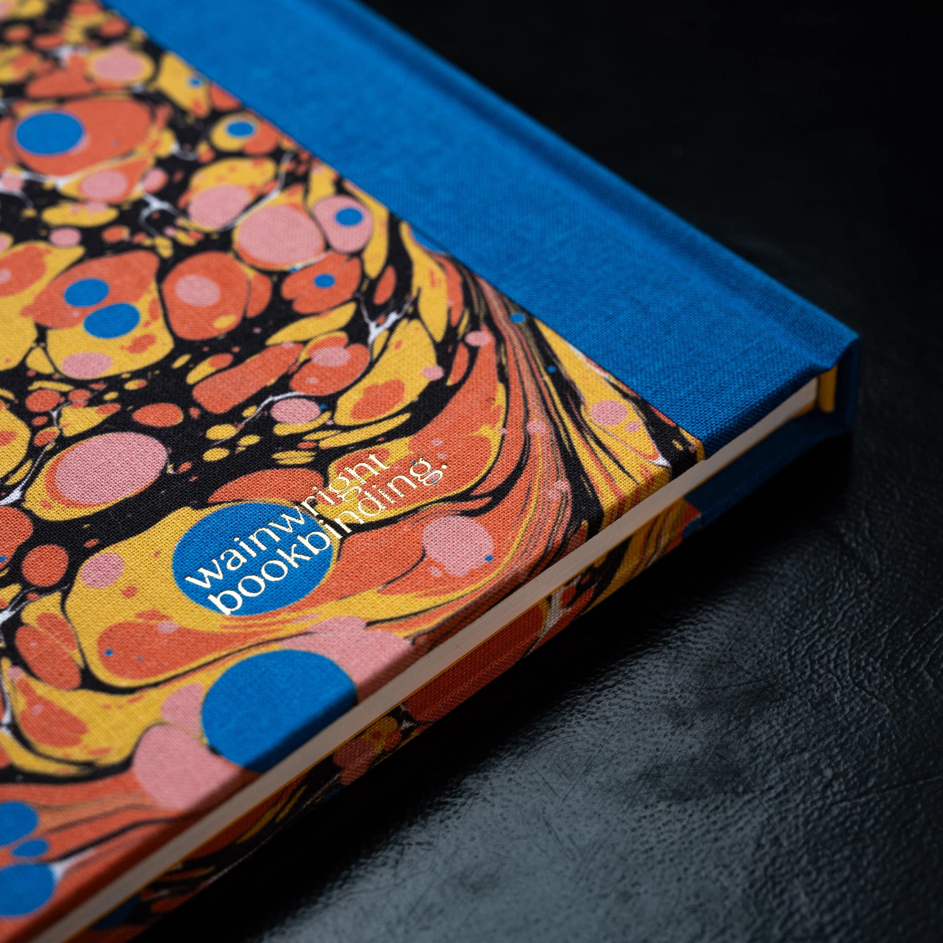 Foil emboss detail of Wainwright Bookbinding notebook 