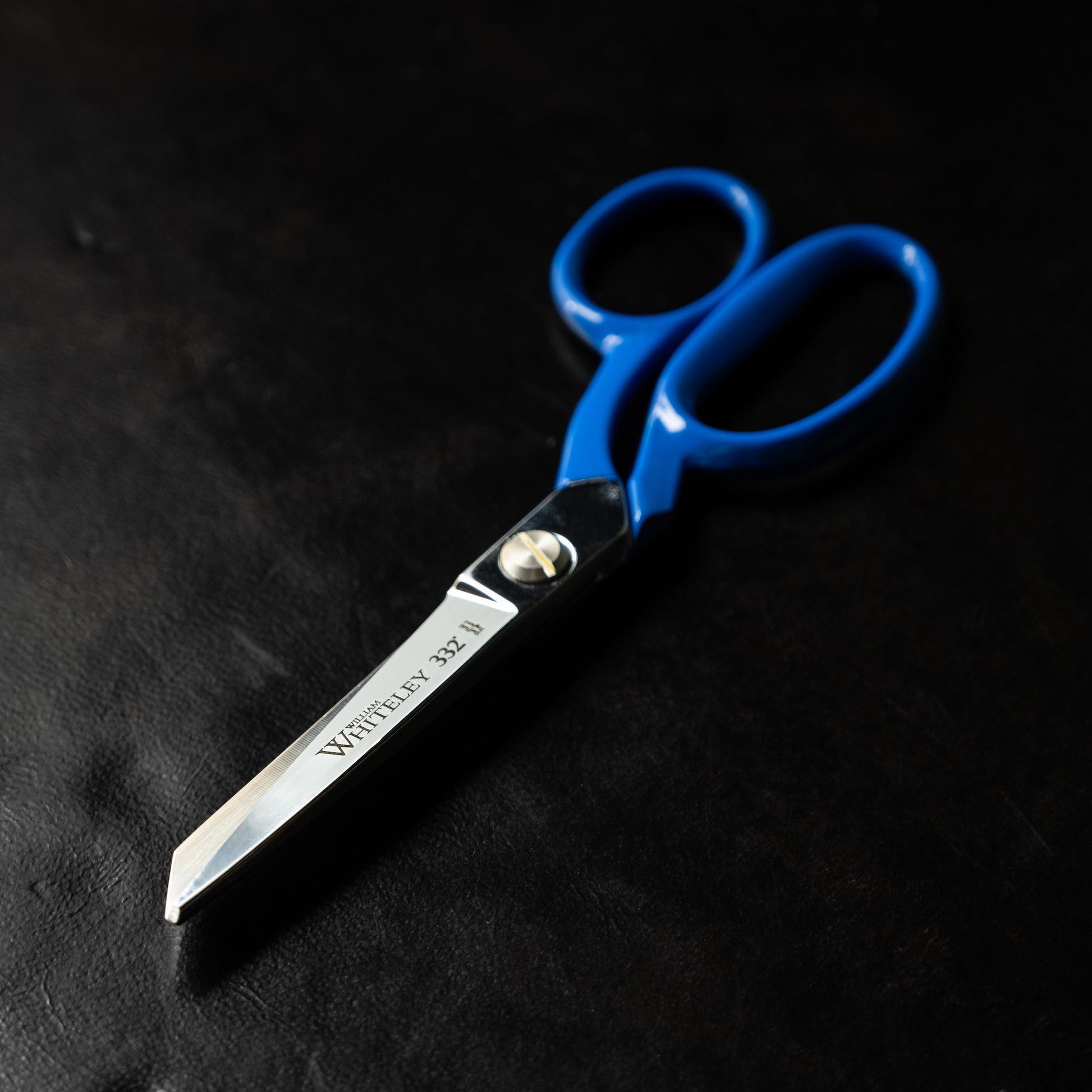 William Whiteley 7" DIY scissors with hand painted blue handles.