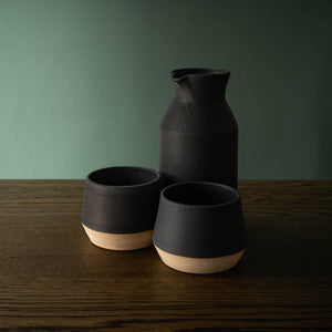 Carrick Ceramics stoneware carafe set in charcoal glaze