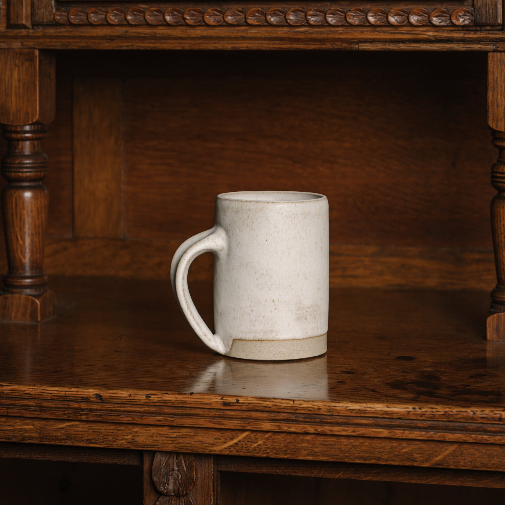 Carrick Ceramics tall stoneware mug in almond