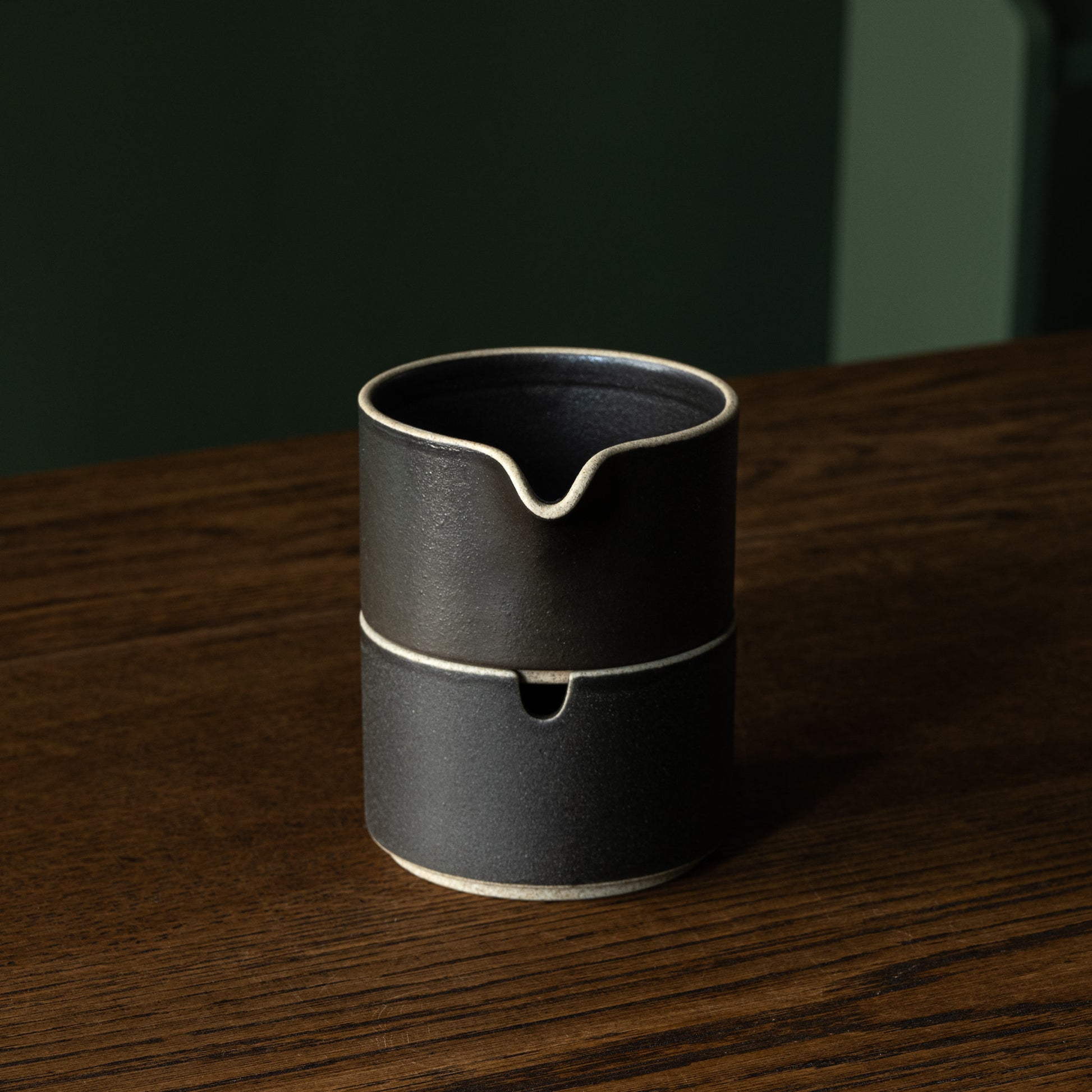 Hasami Porcelain black stacking sugar pot & milk jug