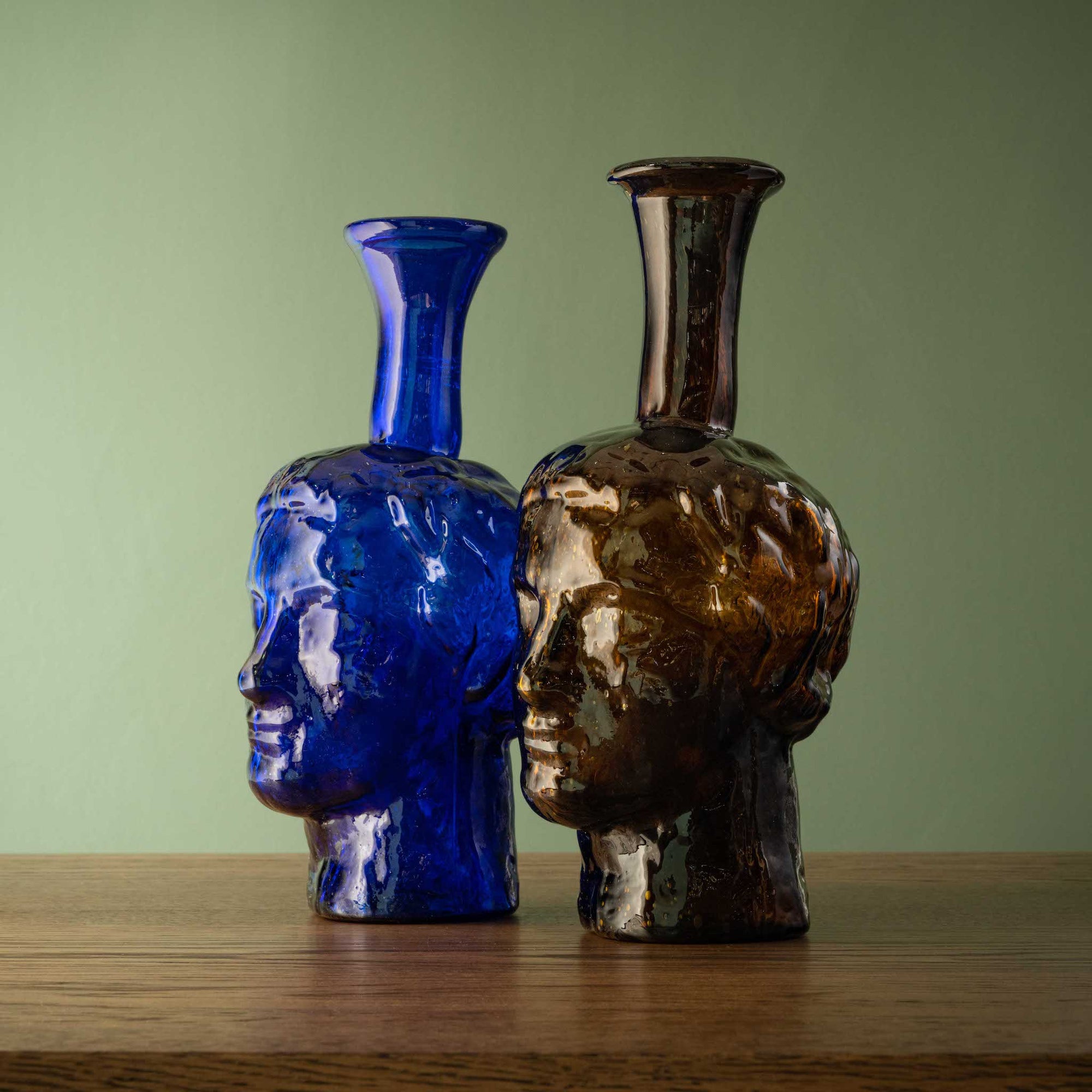 La Soufflerie Dark Blue & Brown Glass Roma Vases