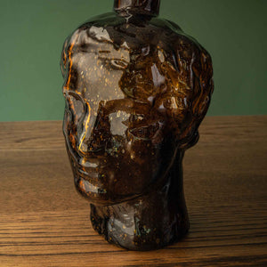 Face Detail for La Soufflerie Brown Glass Roma Vase