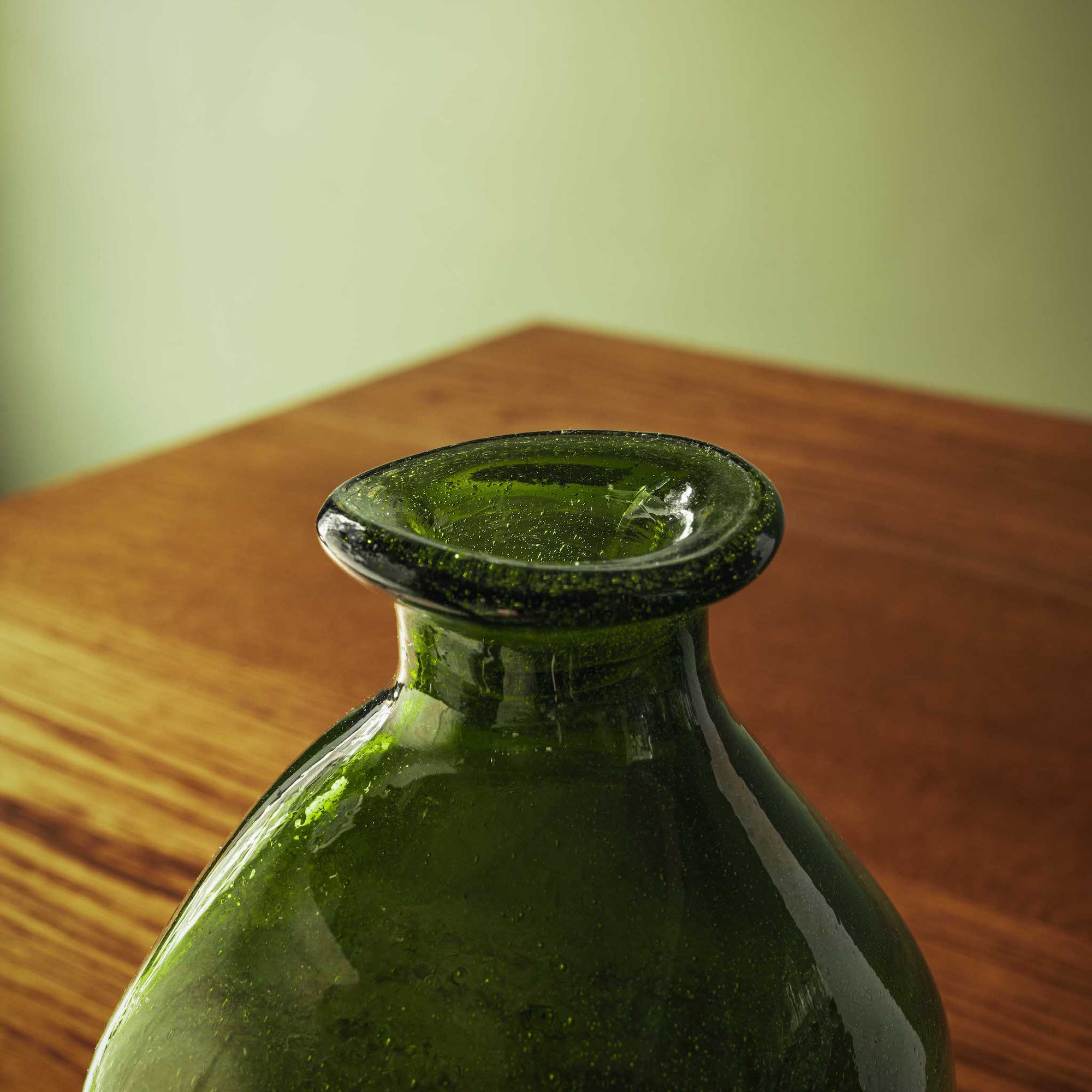 La Soufflerie Green Glass Square Bottle Neck