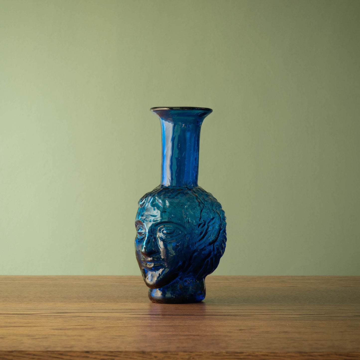 La Soufflerie Vase Tete in Dark Blue Recycled Glass