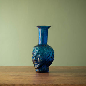 La Soufflerie Vase Tete in Dark Blue Recycled Glass