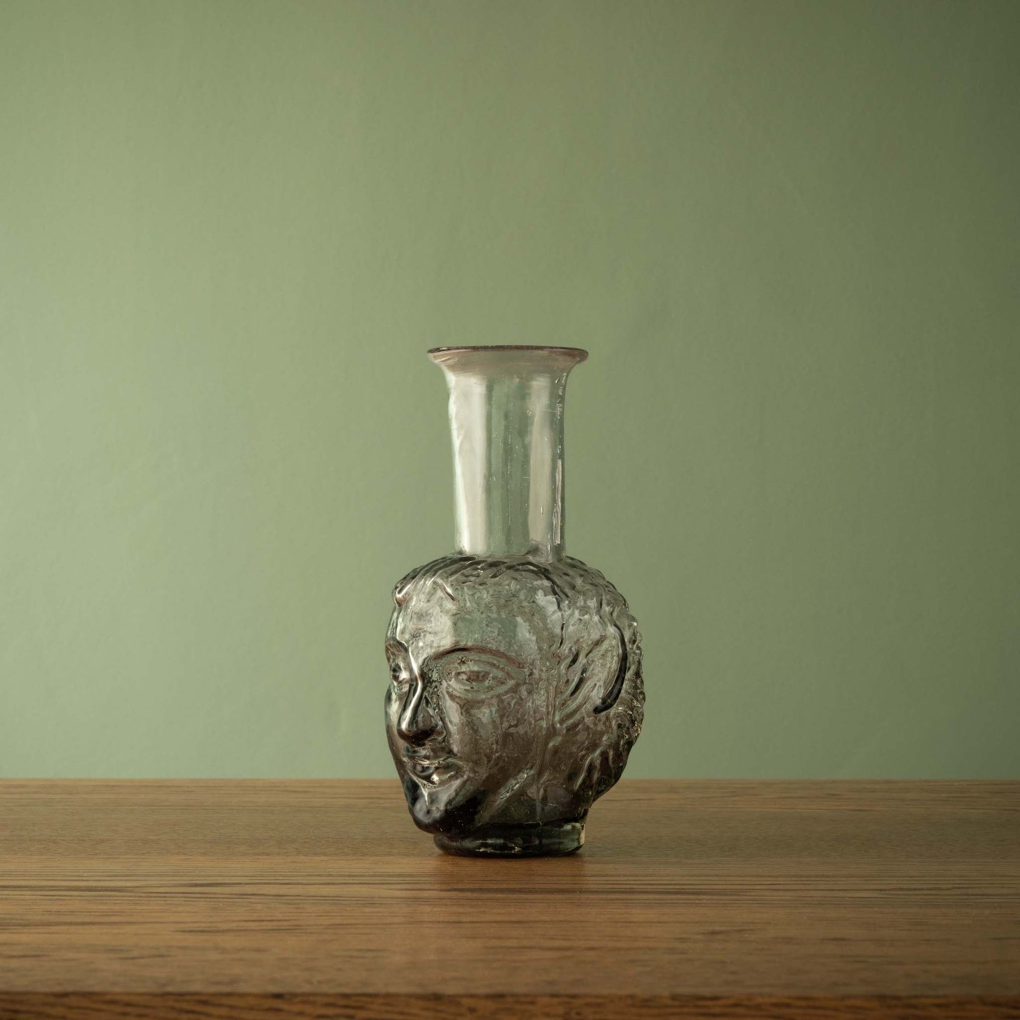 La Soufflerie Vase Tete in Smoke Recycled Glass