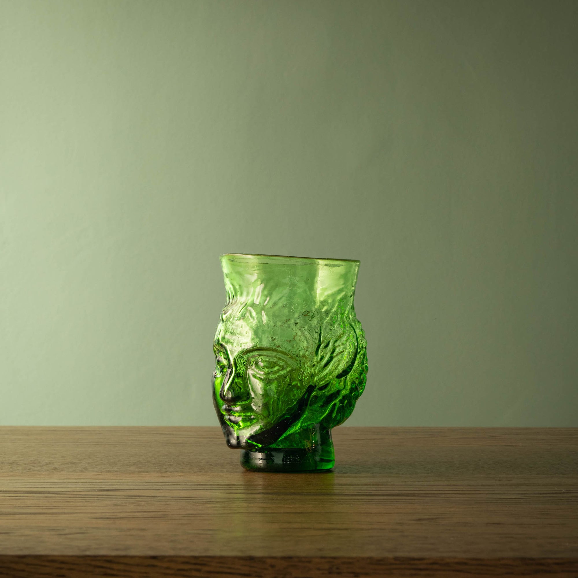 Side View of Green La Soufflerie Verre Tete Glass